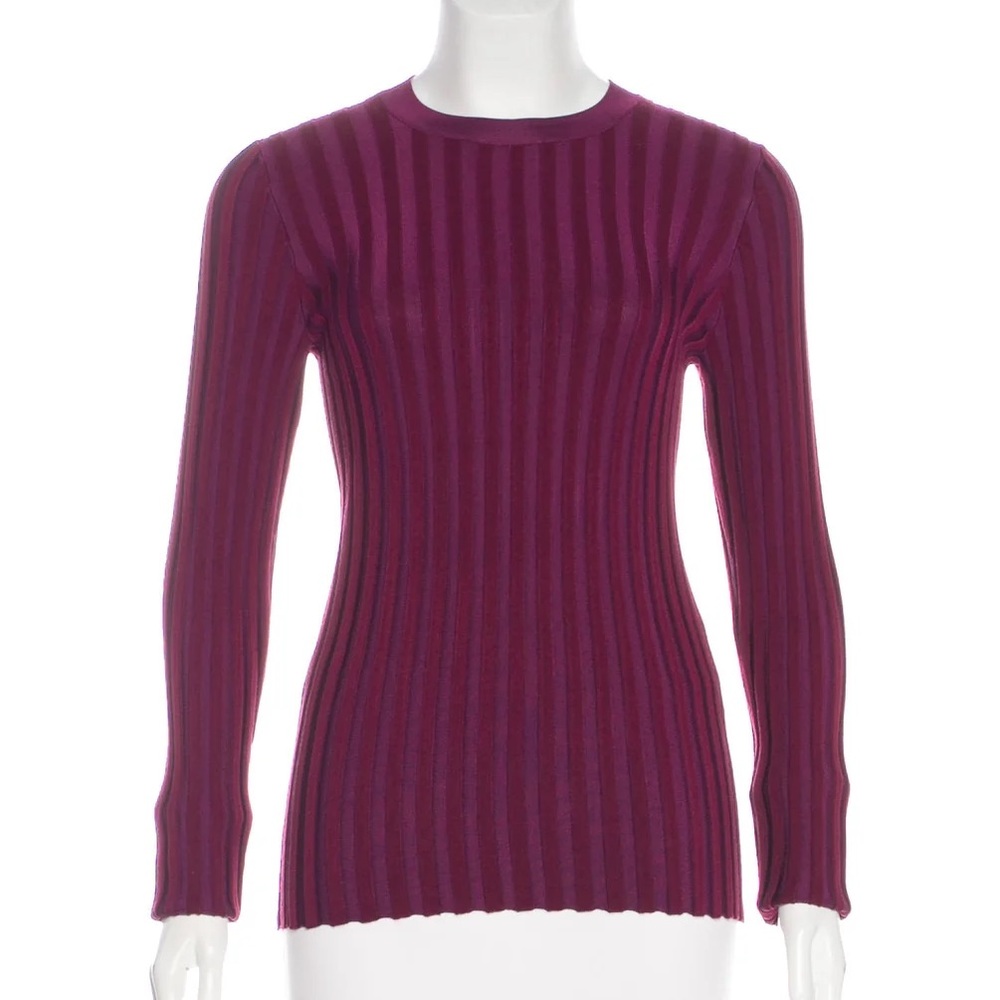 ALTUZARRA Long Sleeve Rib Knit Top